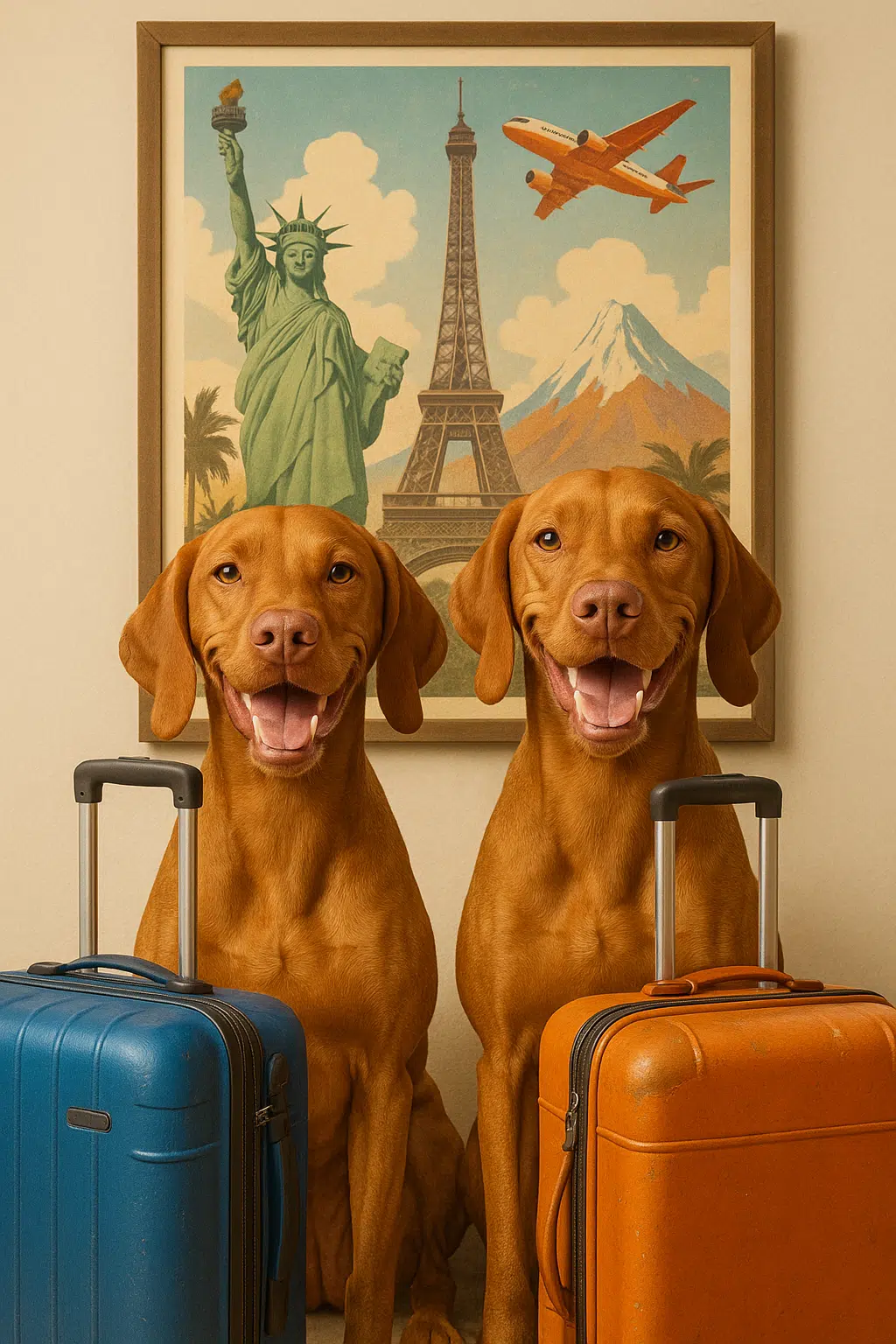 Dogs ready to travel